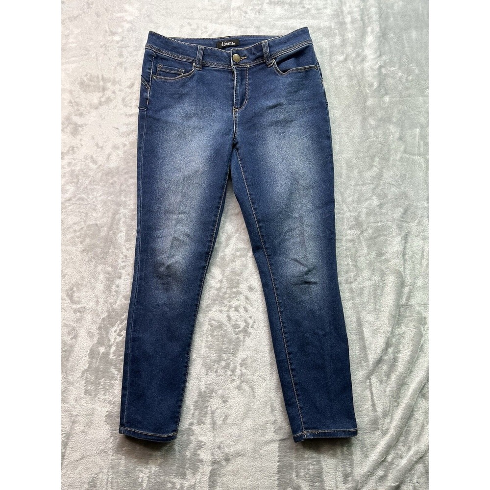 D.Jeans Womens Sz 8 Designer Jeans Blue Slim Stretch Mid Rise Ladies Pants Soft